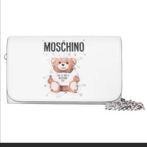 MOSCHINO Safety Pin Teddy Bear Pochette Bag